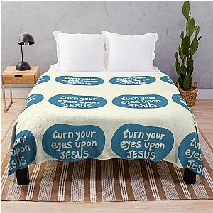Turn your eyes on Jesus, Lauren Daigle - Turquoise Ivory Throw Blanket