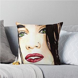 Lauren Jauregui Pencil Drawing Fifth Harmony Throw Pillow