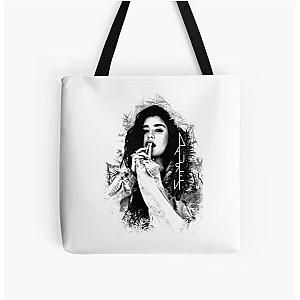 Lauren Jauregui black and white Over Print Tote Bag