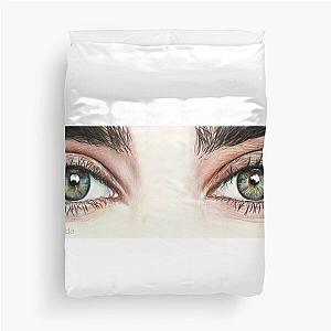 Lauren Jauregui Stare Coloured Pencil Drawing Duvet Cover