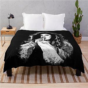 Lauren Jauregui Black Logo Throw Blanket