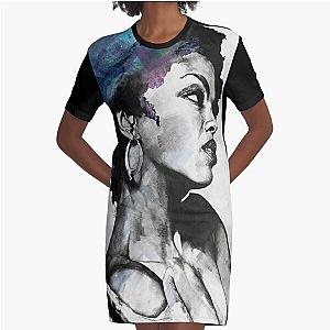 Miseducation blue - Lauryn Hill tribute portrait Graphic T-Shirt Dress