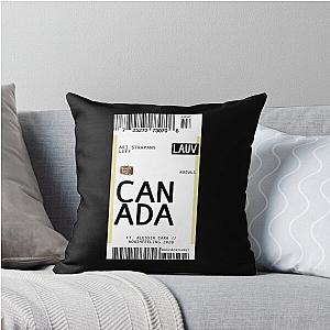 Lauv Canada Plane Ticket Throw Pillow