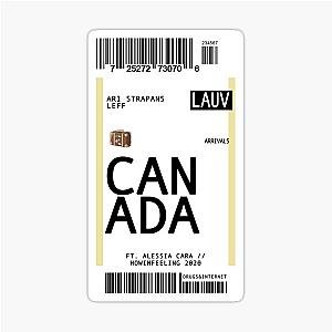 lauv canada plane ticket sticker