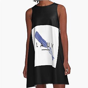Lauv Blue Paint Streak A-Line Dress