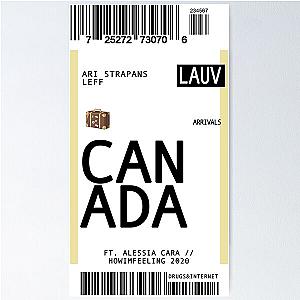 Lauv Canada Plane Ticket Poster