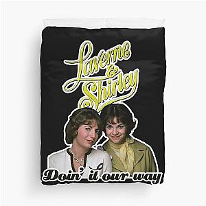 Doin it our way - Yellow Laverne & Shirley 70s Retro Tribute Duvet Cover