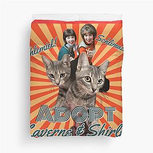 Cat Adoption Poster for Laverne & Shirley Duvet Cover