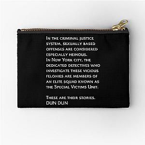 law and order svu intro Zipper Pouch