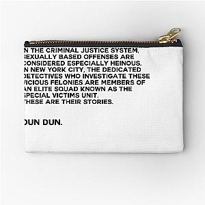 law and order svu intro Zipper Pouch