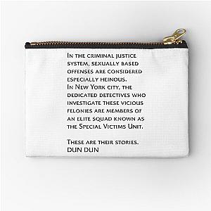 law and order svu intro (white background) Zipper Pouch