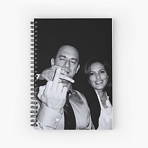 Elliot Stabler And Olivia Benson Actors and musicians giving the middle finger meme Spiral Notebook