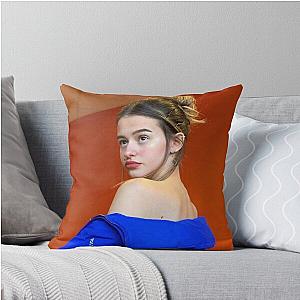 Leaf with Blue Throw Pillow