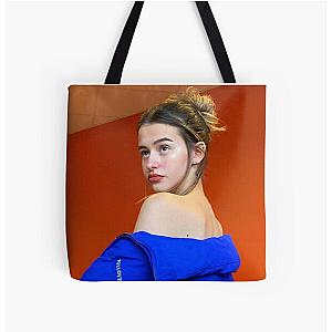 Lea Eliu with Blue All Over Print Tote Bag