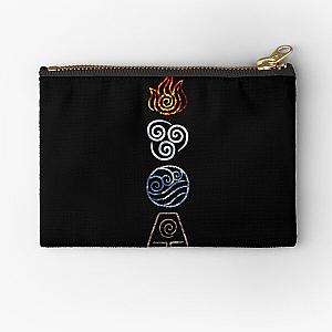 Avatar The Last Airbender Legend of Korra Elements Fire Air Water Earth Cycle  Zipper Pouch