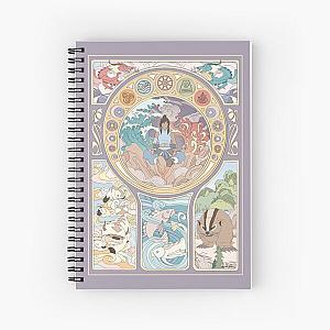 Avatar Korra and Original Benders, Art Nouveau Spiral Notebook