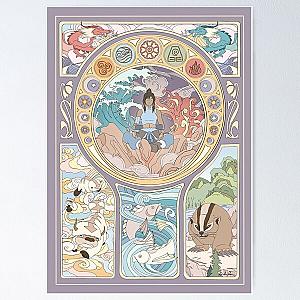 Avatar Korra and Original Benders, Art Nouveau Poster