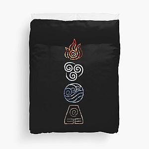 Avatar The Last Airbender Legend of Korra Elements Fire Air Water Earth Cycle  Duvet Cover