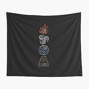 Avatar The Last Airbender Legend of Korra Elements Fire Air Water Earth Cycle  Tapestry