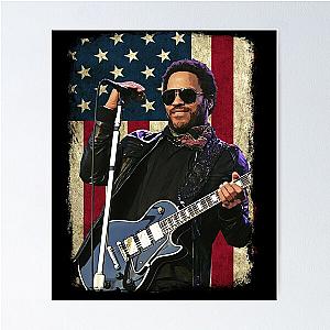 Vintage American Flag Lenny Kravitz Legend Poster
