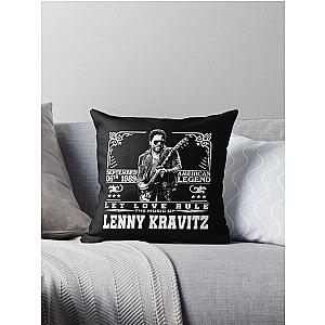Vintage Lenny Kravitz Music Legends Throw Pillow