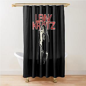 Lenny Kravitz – Red Logo Mic Pose Shower Curtain