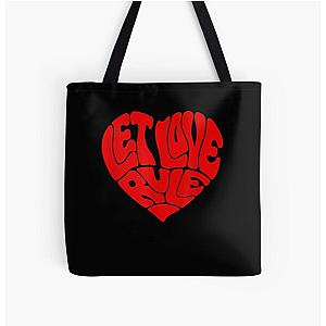 Lenny Kravitz – Red Heart Let Love Rule All Over Print Tote Bag