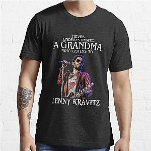 Vintage Never Underestimate A Woman Who Listens to Lenny Kravitz Legend Essential T-Shirt