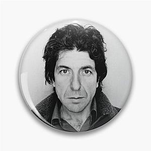 Leonard Cohen Black and White  Pin