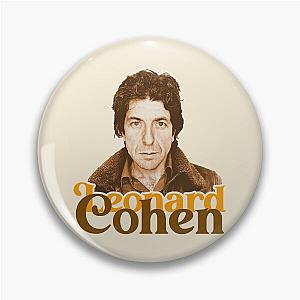 Leonard Cohen  Retro Sepia Portrait Fan Tribute Pin