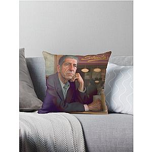 Leonard Cohen Eating Smoked Meat in Montreal Throw Pillow