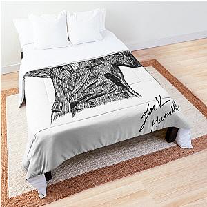 Leonard Cohen Original Hand Drawn Ink Print Comforter