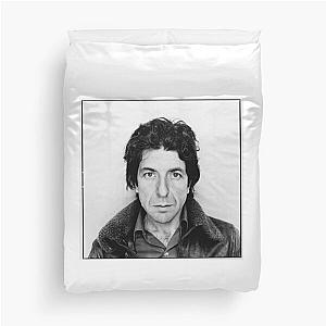 Leonard Cohen Black and White  Duvet Cover