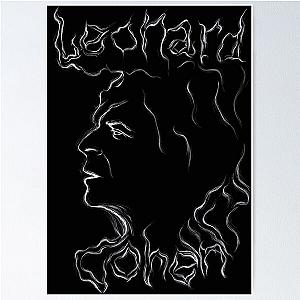 Leonard Cohen white Poster