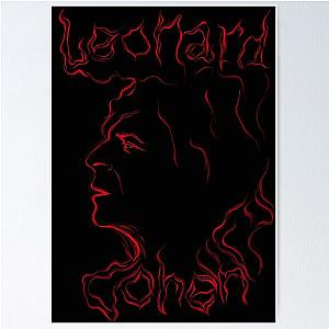 Leonard Cohen red Poster