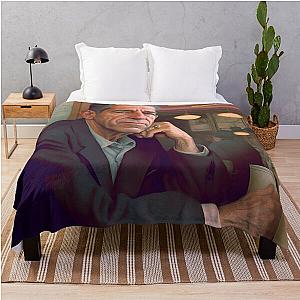 Leonard Cohen Eating Smoked Meat in Montreal Throw Blanket