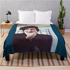 Leonard Cohen photo in beret Throw Blanket