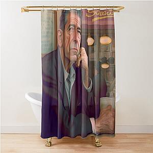 Leonard Cohen Eating Smoked Meat in Montreal Shower Curtain