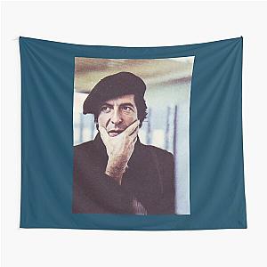 Leonard Cohen photo in beret Tapestry