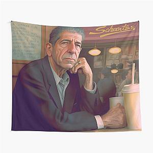 Leonard Cohen Eating Smoked Meat in Montreal Tapestry