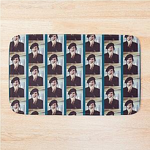 Leonard Cohen photo in beret Bath Mat