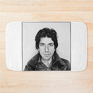 Leonard Cohen Black and White  Bath Mat