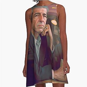 Leonard Cohen Eating Smoked Meat in Montreal A-Line Dress