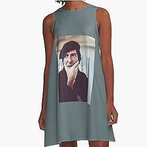 Leonard Cohen photo in beret - Black A-Line Dress