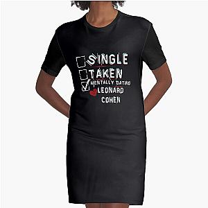 Mentally Dating Leonard Cohen Graphic T-Shirt Dress