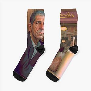 Leonard Cohen Eating Smoked Meat in Montreal Socks