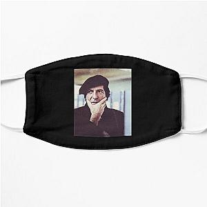 Leonard Cohen photo in beret - Black Flat Mask