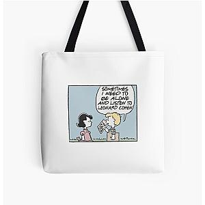 Leonard Cohen T-ShirtLeonard Cohen - Vinyl Obsessive Comic - Fan Art Design  All Over Print Tote Bag