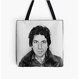 Leonard Cohen Black and White  All Over Print Tote Bag