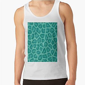 Turquoise Leopard Print Pattern Tank Top RB1602